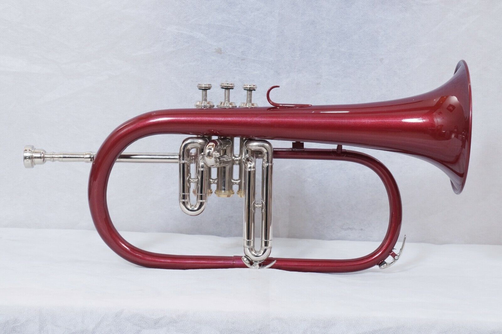 Flugelhorn Red Color Nickel Finish Bb Pitch With Hard Case And Mouthpiece