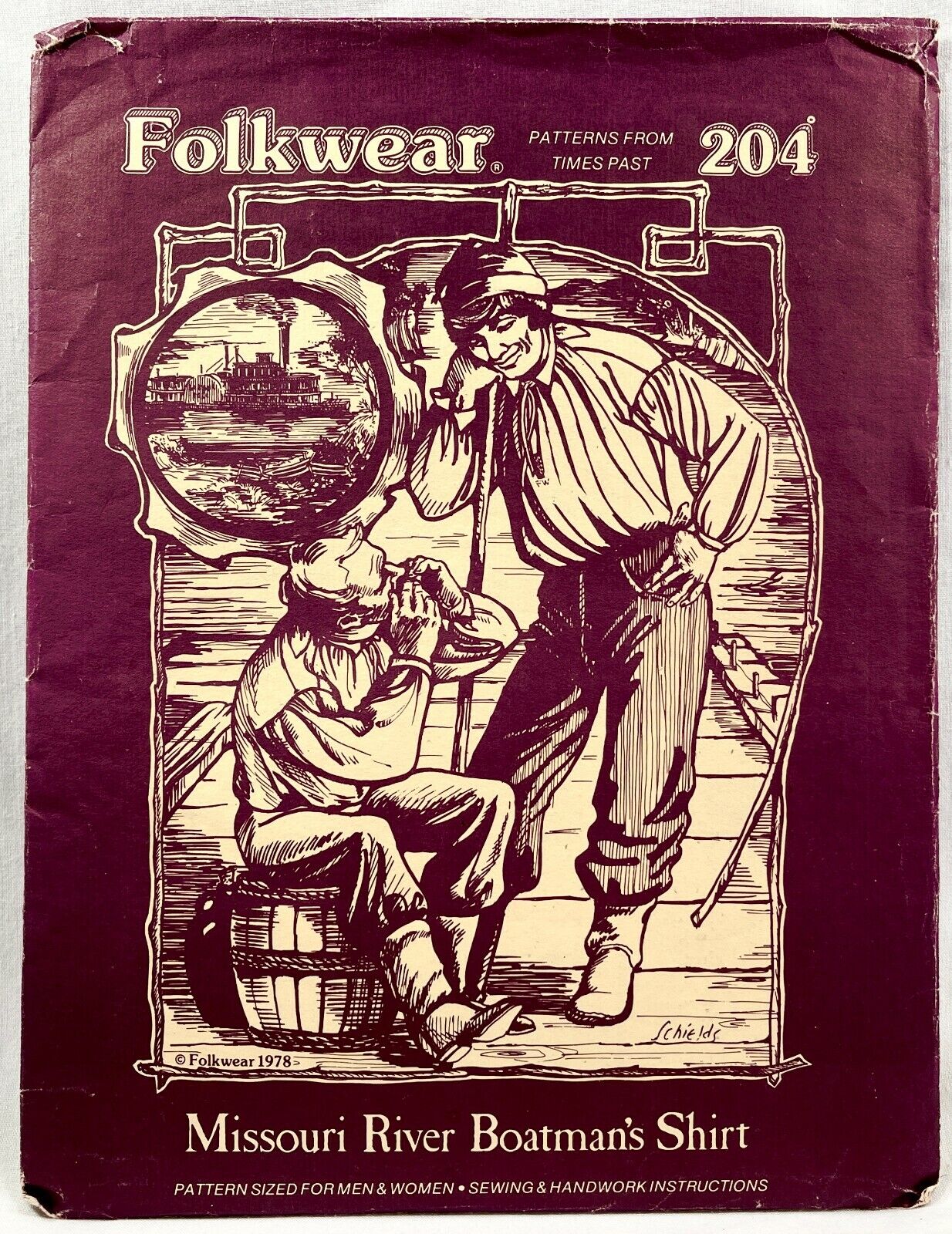 1978 Folkwear Sewing Pattern 204 Mens Womens Missouri River Boatmans Shirt 10921