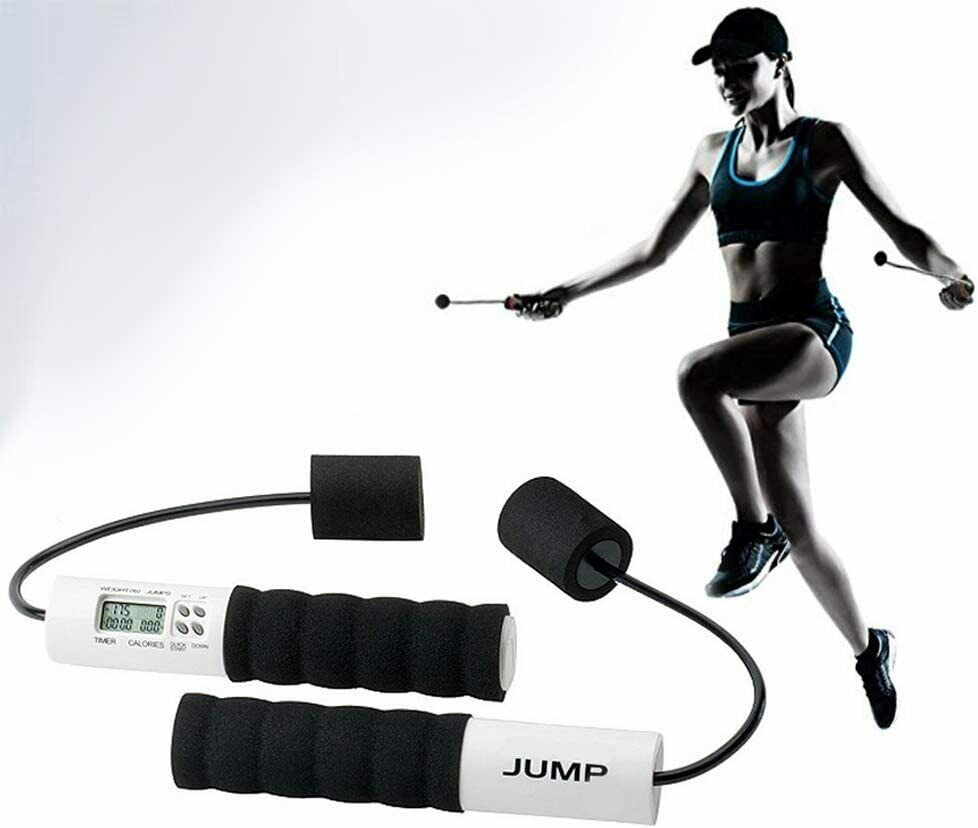 Pro Fit Cardio Jump Rope Ropeless System Lcd Display Timer Fat Burning Calories