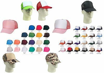 Trucker Hat Baseball Cap Mesh Retro Caps Blank Plain Hats Or Kid's Youth's Caps