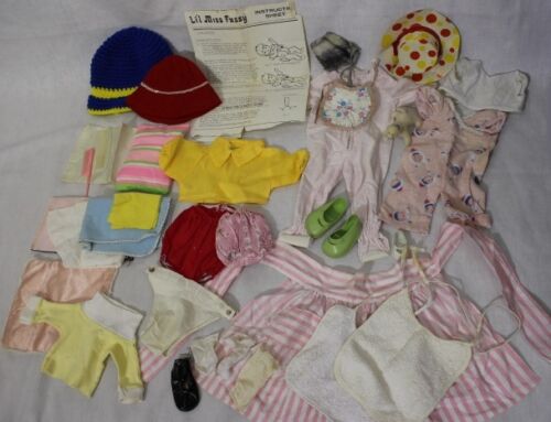 Vintage Lot Of Dolls Clothes, 25+ Piece Lot! Shoes, Combs, Bibs + More!