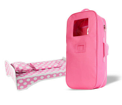18 Inches Doll Travel Carrying Case & Bed, Bedding Accessories Gift Set