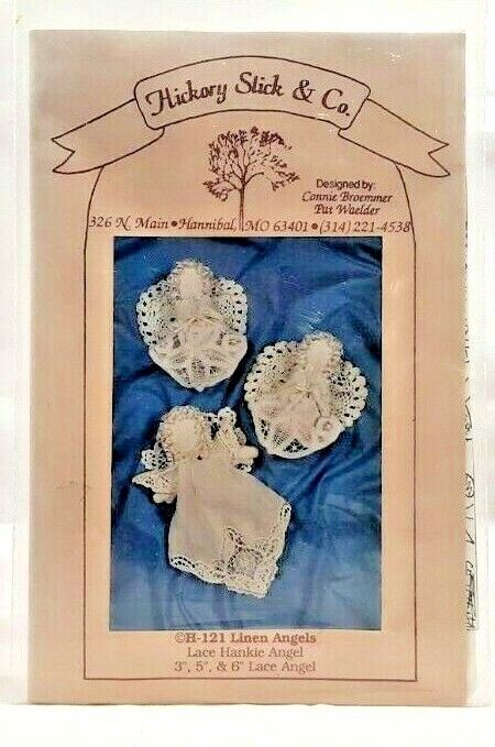 1988 Vintage Hickory Stick & Co Sewing Pattern 3"-5"-6" Lace Hanky Angels 7612