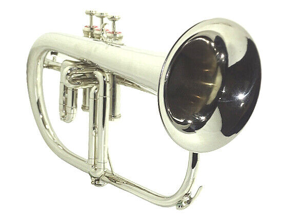 Flugel Horn Bb Valve Nickle Plated Professional Free Hard Case And Mouth Piece