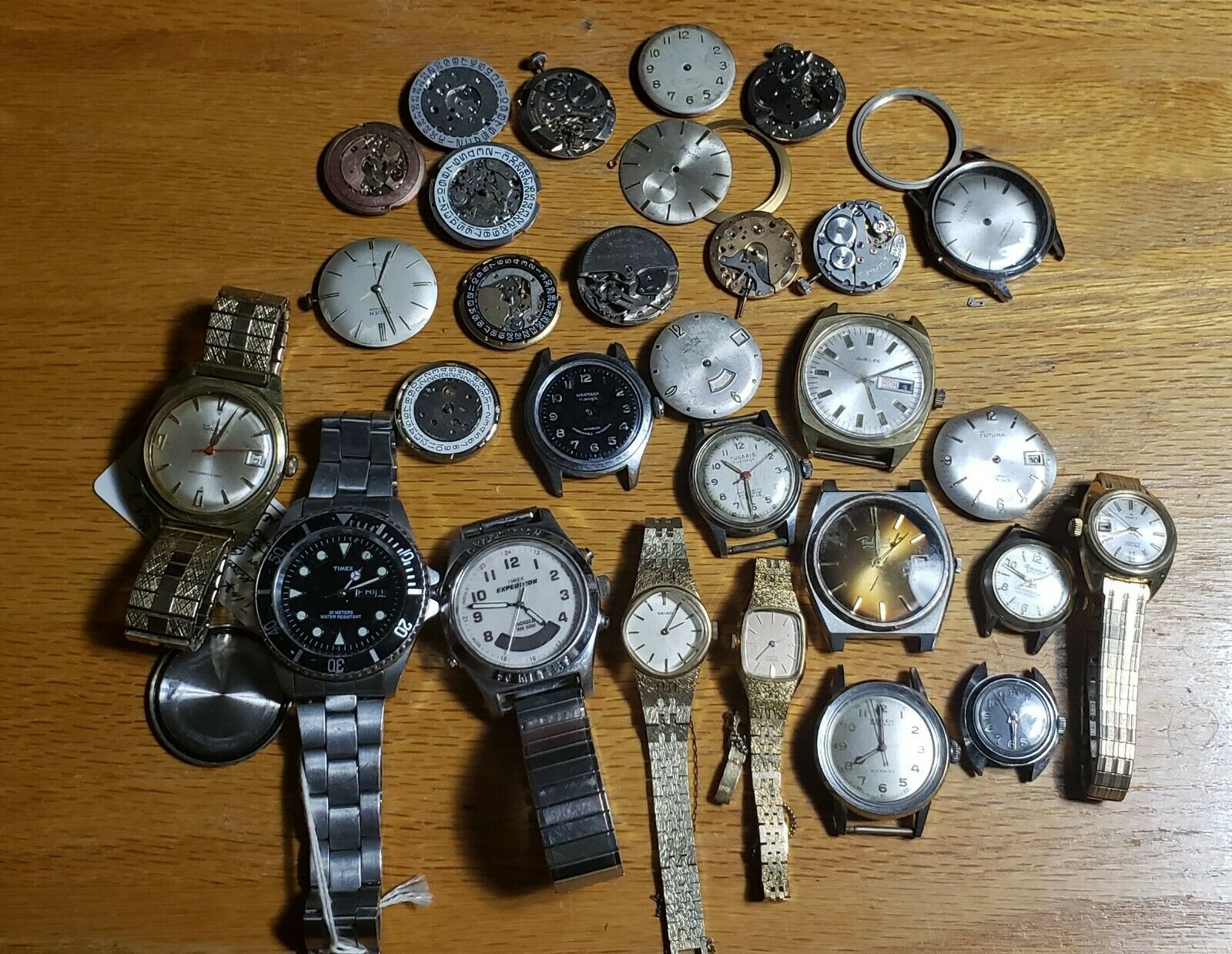 Mixed Lot Watches For Parts See Photos Seiko Timex Gruen Waltham More As Is