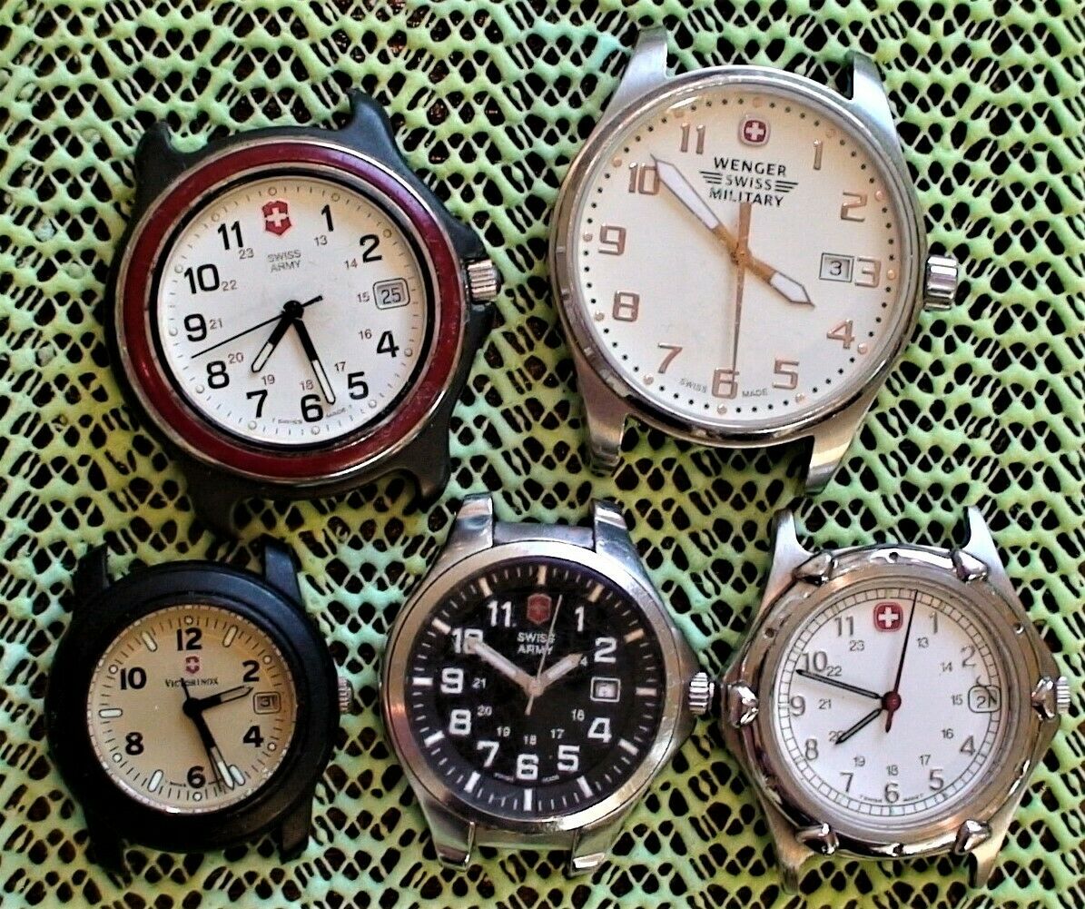 (5) Men & Women Swiss Army Victorinox Wenger Watches Watch Parts And Repair