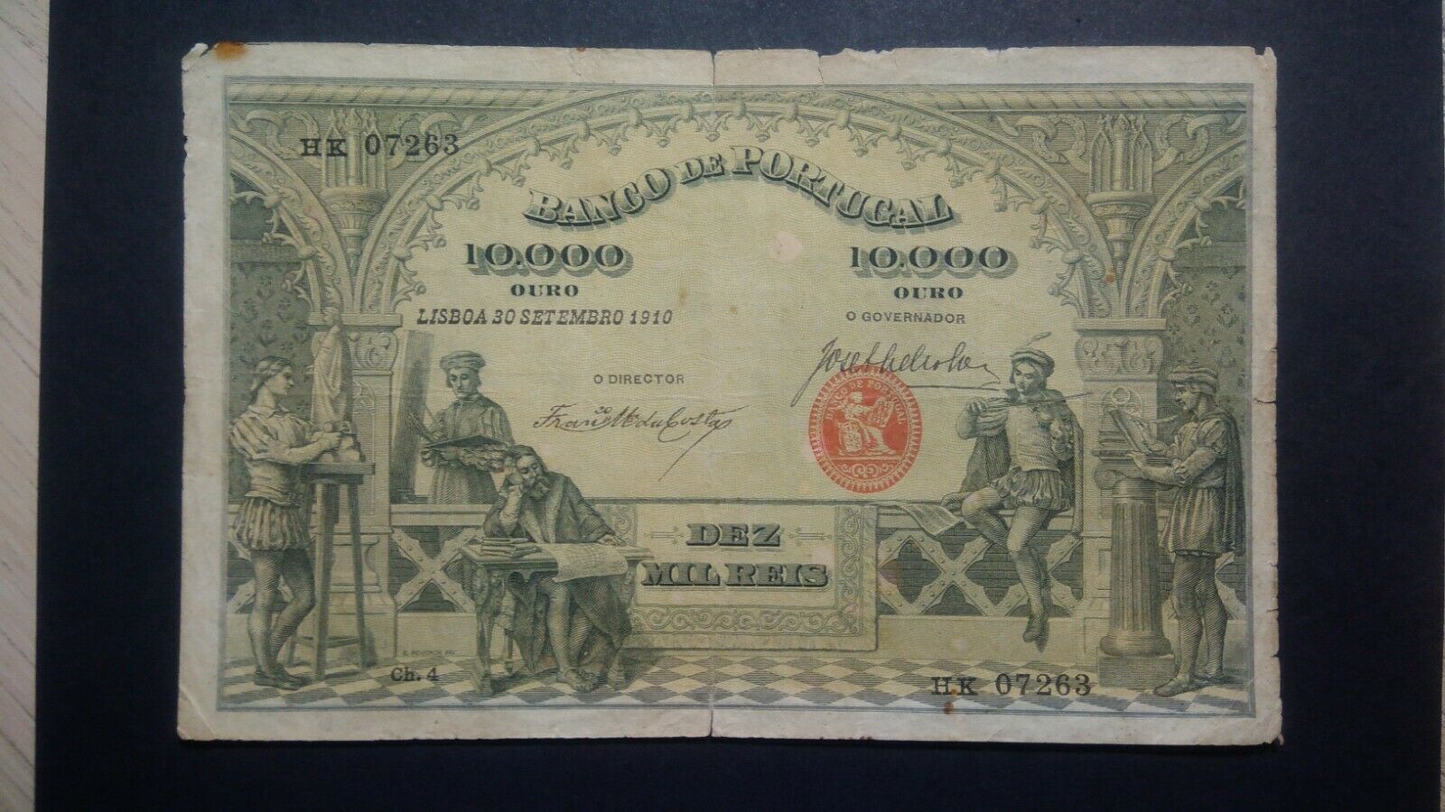 Portugal 10.000 Reis 30.9.1910