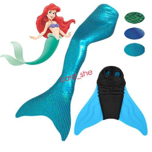 Kids Child Mermaid Tail Monofin Adult Swimmable Mermaid Fairy Tail Swimwear Fins