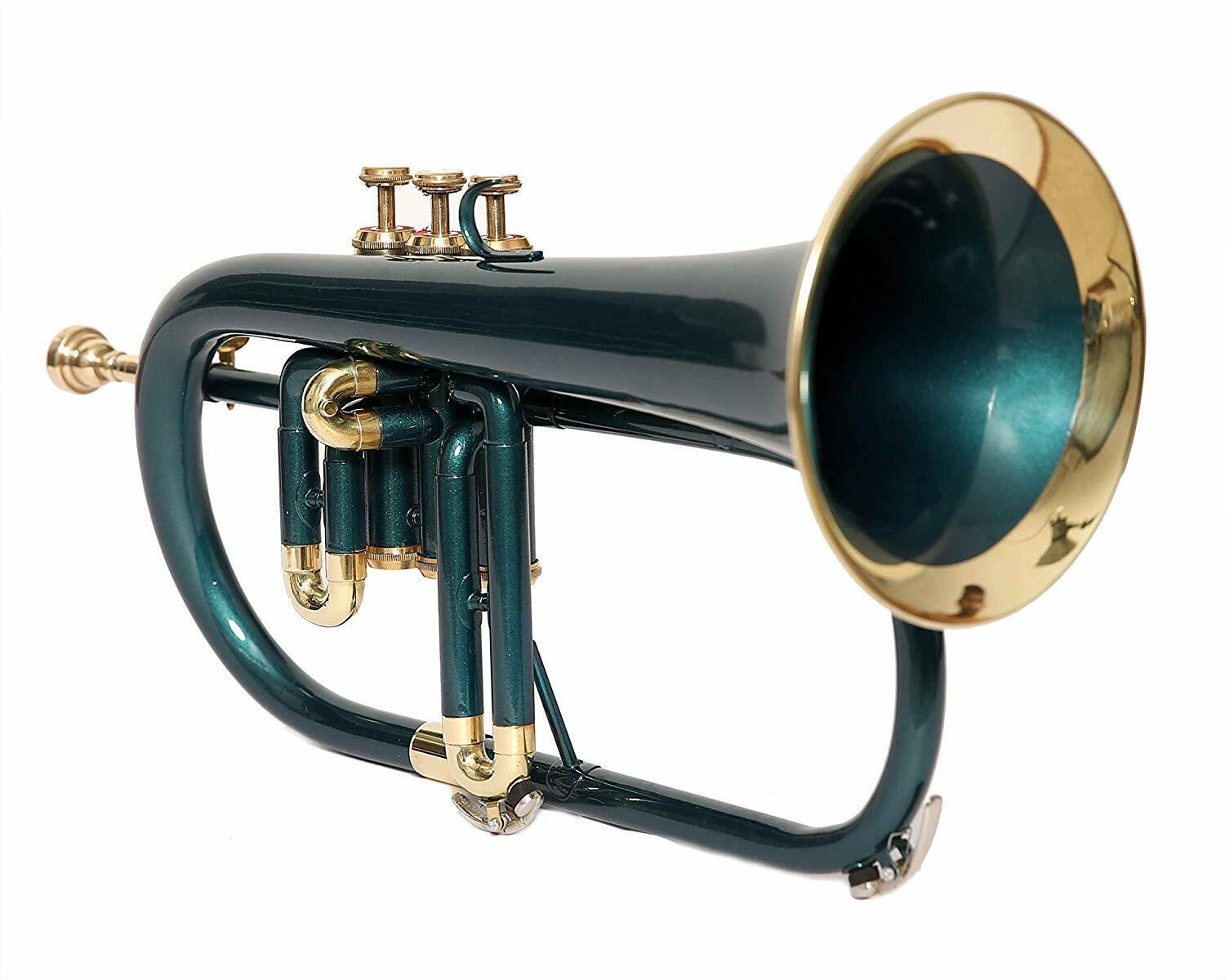 Weekend Sale Flugelhorn-bb Pitch With Free Hard Case And Mp, Green Lacquered Wow