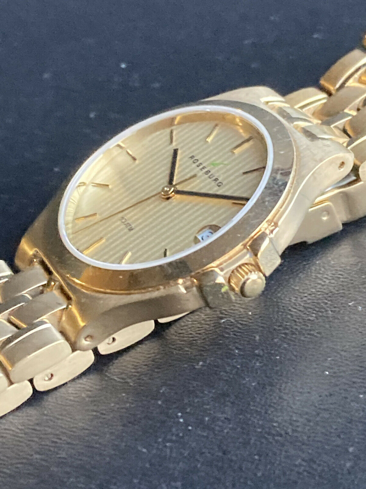 Retirement All Gold Tone Watch Sapphire Crystal 10 Atm Vtg Wow Roseburg Company