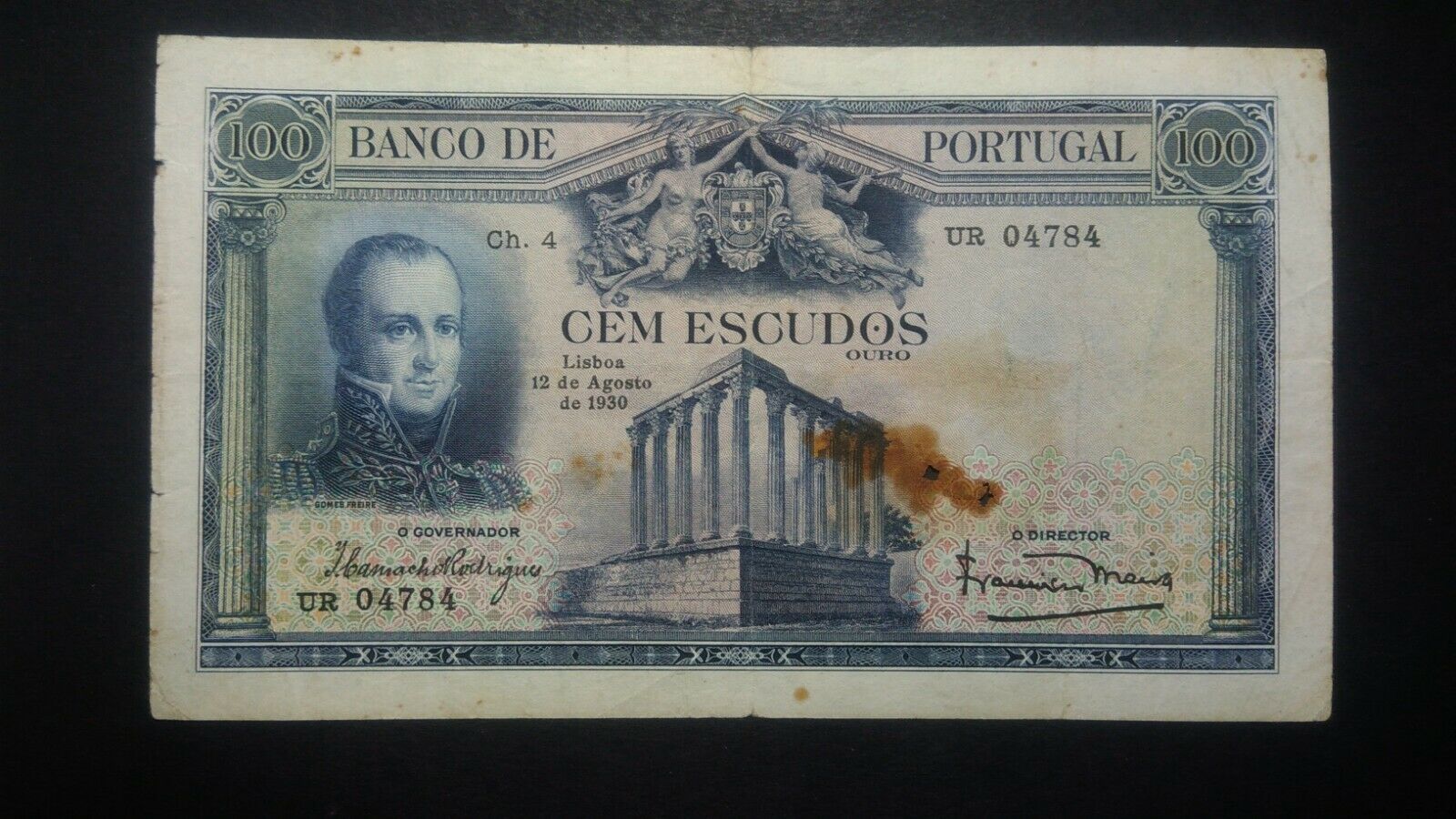Portugal 100 Escudos 1930 Rare Note
