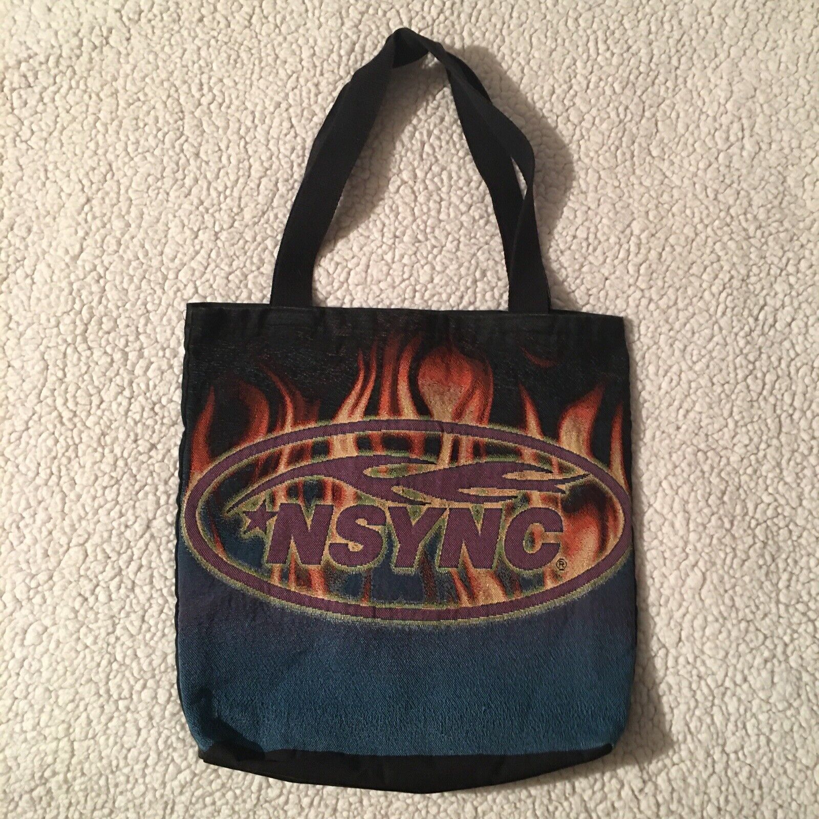 Rare Nsync Woven Graphic Canvas Tote Bag Vintage 90s Htf