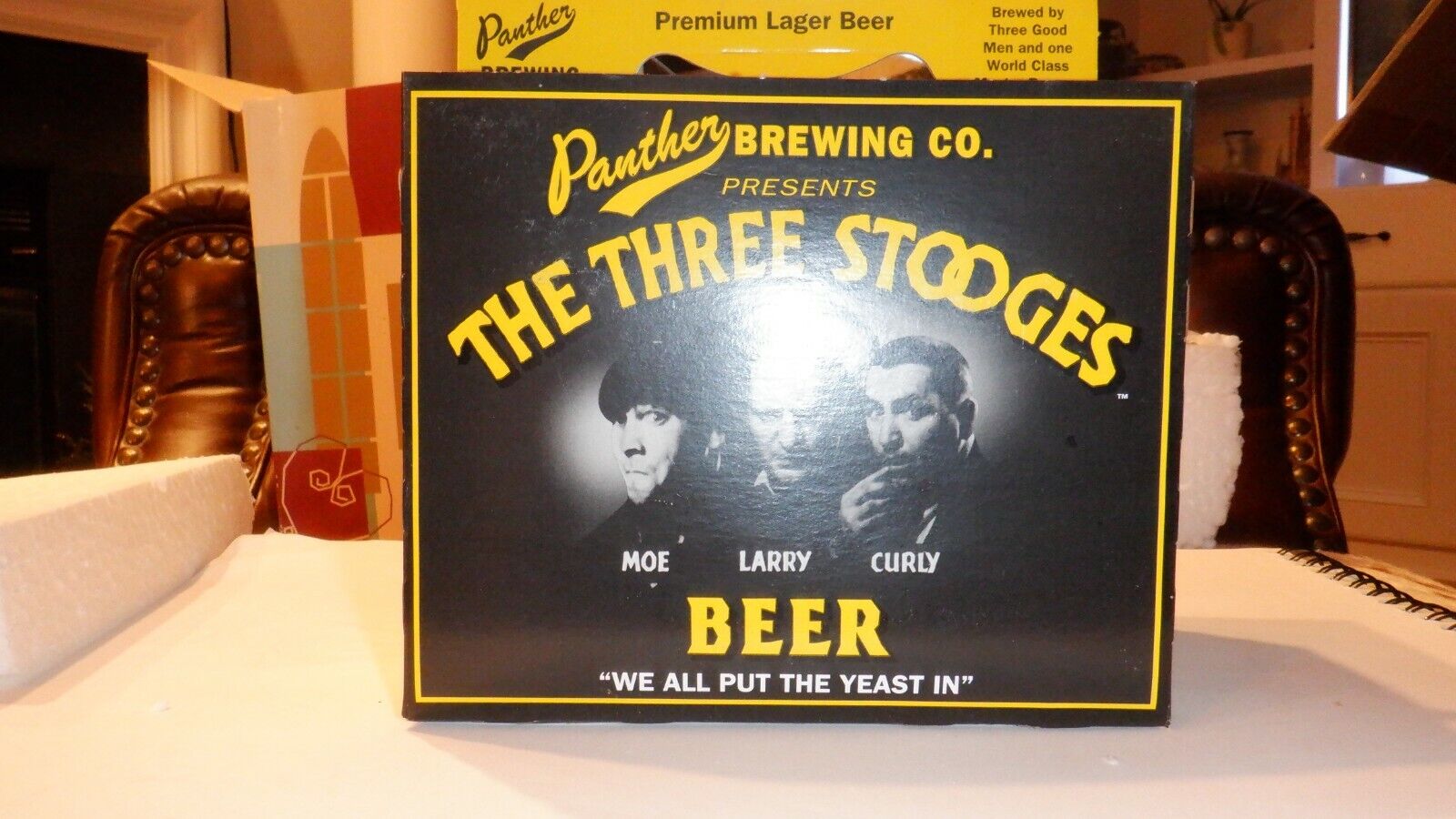 Three Stooges Beer Carrier Carton Collectible1998 Panther Brewing Co.