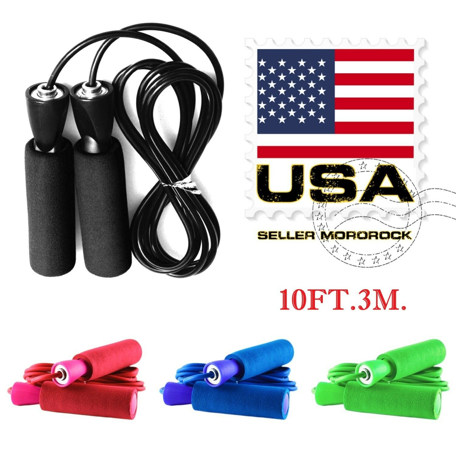 Gym Aerobic Exercise Boxing Skipping Jump Rope Adjustable Bearing Speed Fitness