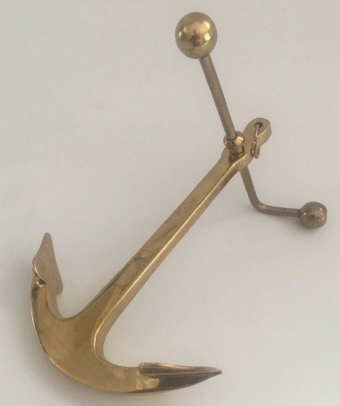 Antique Brass Nautical 5" Ships Boat Balance Anchor Paperweight Desk It/323