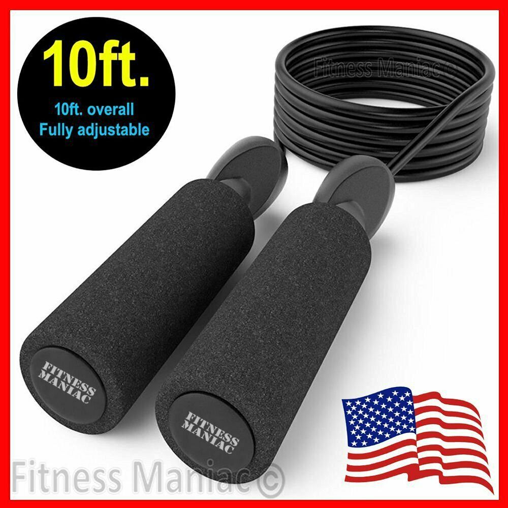 Aerobic Exercise Boxing Skipping Jump Rope Adjustable Bearing Speed Fitness Blk