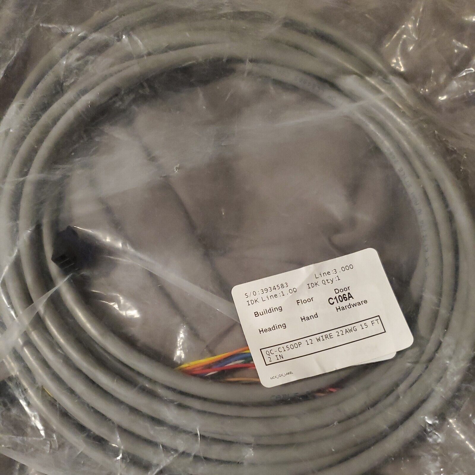Mckinney Qc-c1500p, 93998, 182”/15.2ft 12 Wire Harness Assa Abloy