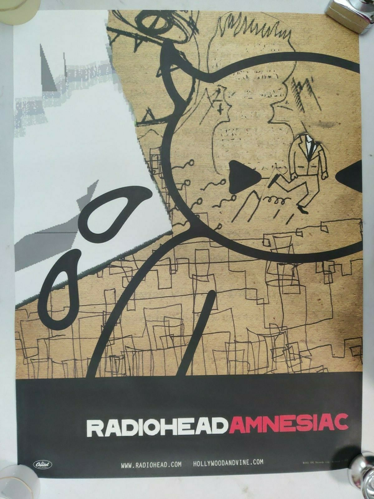 Thom Yorke Radiohead Rare 2001 Alt Art Promo Poster Amnesiac Cd 18x24