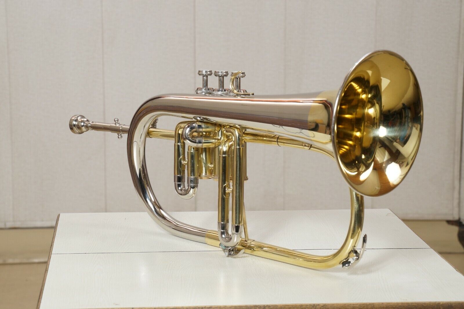 Flugelhorn Brass + Nickel Finish Bb Pitch With Hard Case And Mouthpiece