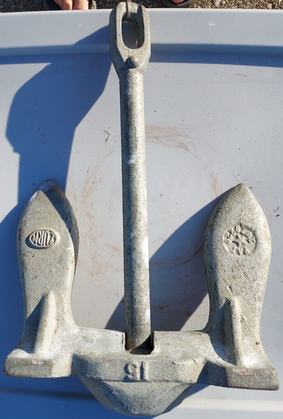Vintage 15 Pound Cast Iron Boat Anchor By Zurn