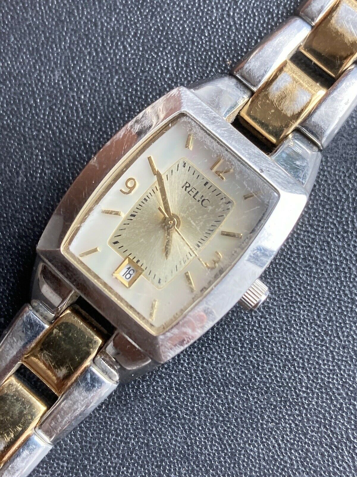As Is Worn Scratched Relic Vtg Gold Tone Stainless Steel Watch Wow