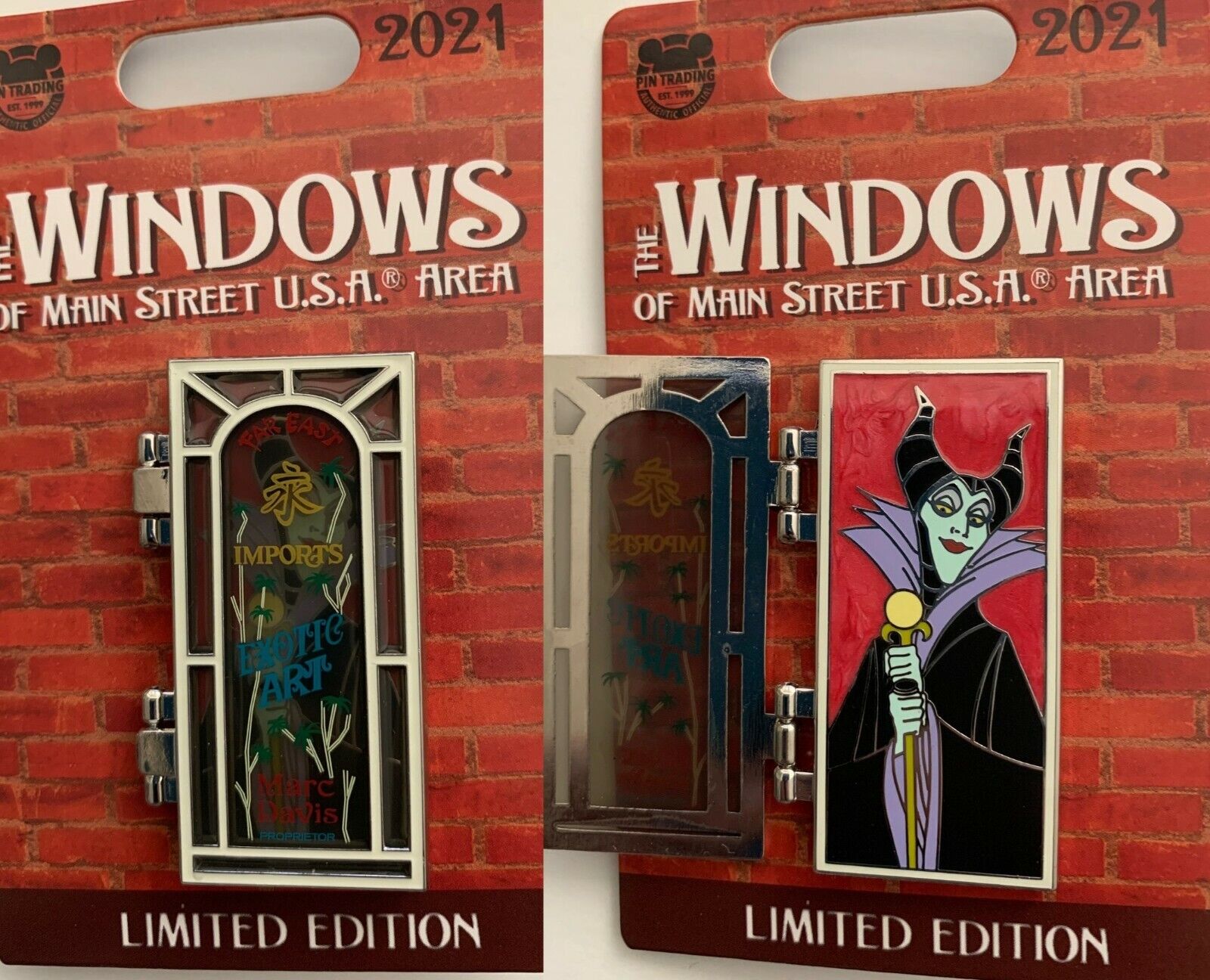 Disney Windows Of Main Street Usa - Sleeping Beauty Maleficent Marc Davis Pin