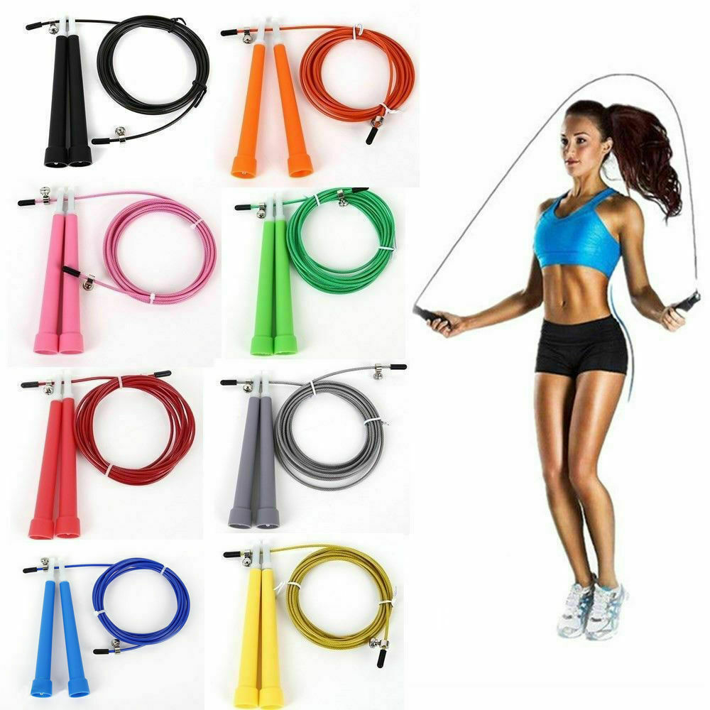 3m High Speed Steel Wire Skipping Jump Rope Adjustable Length Crossfit Fitnesss