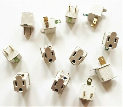 12 Ul Approved 2 To 3 Prong Electrical Outlet Ground Adapter Plug Ends Cord 125v
