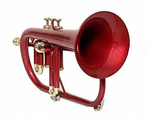 Great Flugel Horn Bb Pitch Red Color With Free Hard Case And Mp Bnvb