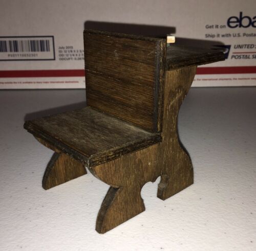 Handmade Miniature Wood School Desk 3 1/2”
