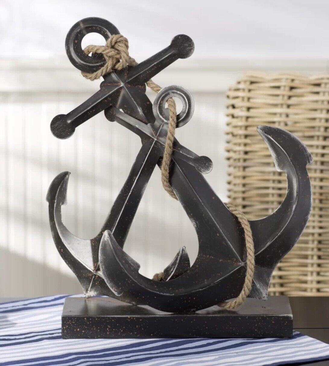 Antique-finished Metal Anchors Sculpture (wf)