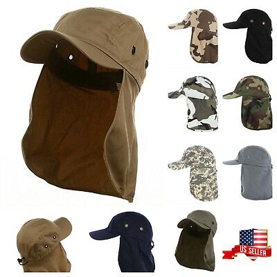 Roofing Cap Camping Hiking Fishing Ear Flap Sun Neck Cover Camouflage Army Hat