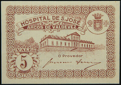 Portugal: 5 Centavos Nd (1937) (hospital De S.jose, Arcos De Valdevez) - Unc