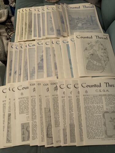 Lot 36 Vintage Counted Thread Society Of America Newsletters 1978-1986